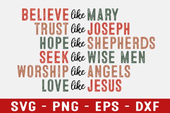 Believe Like Mary SVG, Christian SVG PNG