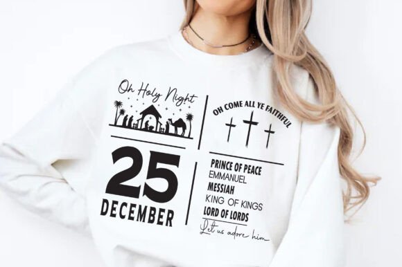 Christian Christmas Sweatshirt Svg and T-Shirt Designs