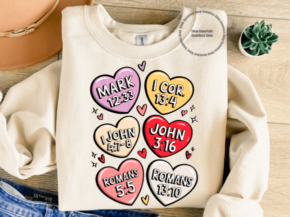 Christian Valentine Bible Verse PNG for T-Shirt Designs