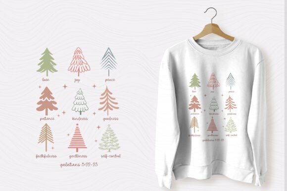Christmas Trees Christian SVG Galatians T-Shirt Designs