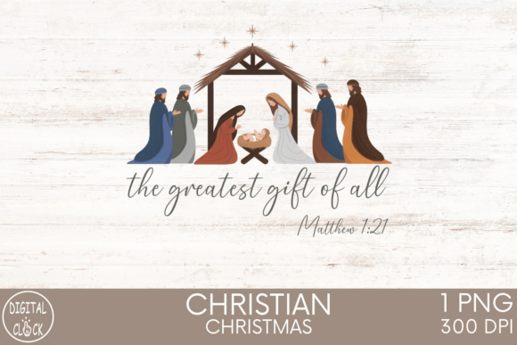 Greatest Gift of All Christian Christmas T-Shirt Designs