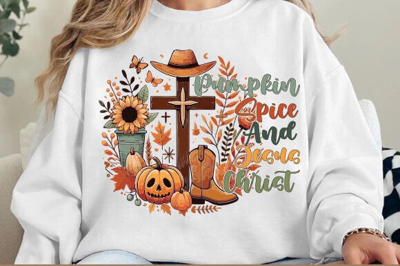 Pumpkin Spice and Jesus Christ,Jesus PNG T-Shirt Designs