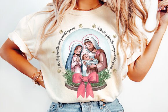 Watercolor Christmas Jesus PNG for T-Shirt Designs